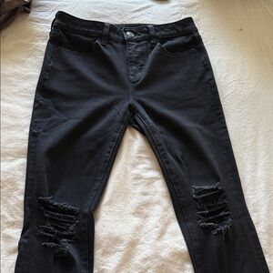 American Eagle Outfitters Black Ripped Skinny Jeans
